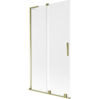 Mexen Velar L 2dielna posuvná vaňová zástena 100 x 150 cm, matná, zlatá - 896-100-003-31-50
