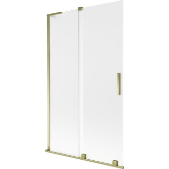 Mexen Velar L 2dielna posuvná vaňová zástena 110 x 150 cm, matná, zlatá - 896-110-003-31-50