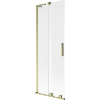 Mexen Velar L 2dielna posuvná vaňová zástena 70 x 150 cm, matná, kartáčované zlato - 896-070-003-31-55
