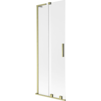 Mexen Velar L 2dielna posuvná vaňová zástena 75 x 150 cm, matná, kartáčované zlato - 896-075-003-31-55