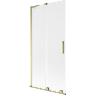 Mexen Velar L 2dielna posuvná vaňová zástena 95 x 150 cm, matná, kartáčované zlato - 896-095-003-31-55