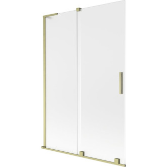 Mexen Velar L 2dielna posuvná vaňová zástena 120 x 150 cm, matná, kartáčované zlato - 896-120-003-31-55