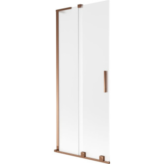 Mexen Velar L 2dielna posuvná vaňová zástena 85 x 150 cm, matná, ružové zlato - 896-085-003-31-60