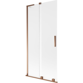 Mexen Velar L 2dielna posuvná vaňová zástena 95 x 150 cm, matná, ružové zlato - 896-095-003-31-60