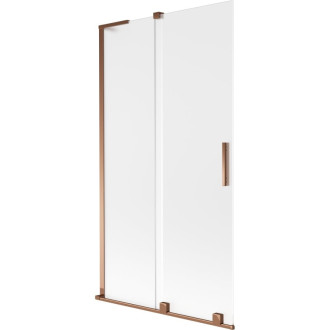 Mexen Velar L 2dielna posuvná vaňová zástena 100 x 150 cm, matná, ružové zlato - 896-100-003-31-60