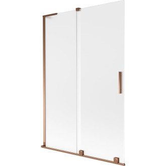 Mexen Velar L 2dielna posuvná vaňová zástena 120 x 150 cm, matná, ružové zlato - 896-120-003-31-60