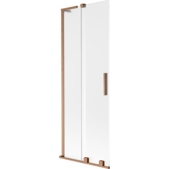 Mexen Velar L 2dielna posuvná vaňová zástena 70 x 150 cm, matná, kartáčovaná meď - 896-070-003-31-65