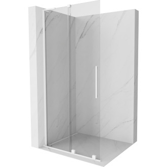Mexen Velar L Posuvná sprchová zástena 90 x 200 cm, 8 mm priehľadná, biela - 871-090-003-03-20