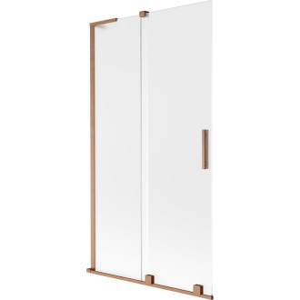 Mexen Velar L 2dielna posuvná vaňová zástena 100 x 150 cm, matná, kartáčovaná meď - 896-100-003-31-65