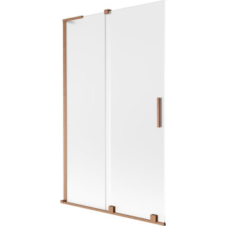 Mexen Velar L 2dielna posuvná vaňová zástena 110 x 150 cm, matná, kartáčovaná meď - 896-110-003-31-65