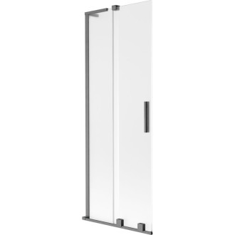 Mexen Velar L 2dielna posuvná vaňová zástena 70 x 150 cm, hmlistá, kartáčovaná pištoľovo sivá - 896-070-003-31-66