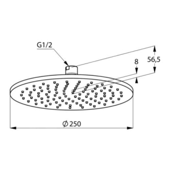 KLUDI A-QA hlavová sprcha O 250 mm, čierny mat 6432587-00