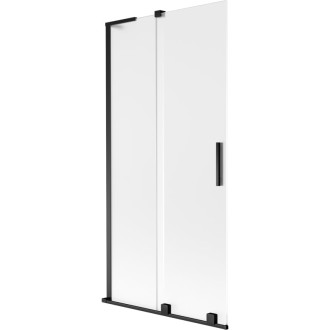 Mexen Velar L 2dielna posuvná vaňová zástena 95 x 150 cm, matná, čierna - 896-095-003-31-70