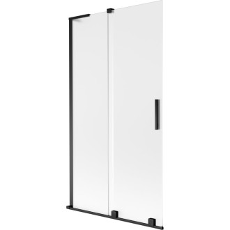 Mexen Velar L 2dielna posuvná vaňová zástena 100 x 150 cm, matná, čierna - 896-100-003-31-70