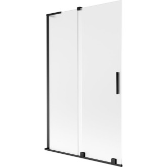 Mexen Velar L 2dielna posuvná vaňová zástena 110 x 150 cm, matná, čierna - 896-110-003-31-70