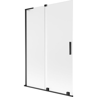 Mexen Velar L 2dielna posuvná vaňová zástena 120 x 150 cm, matná, čierna - 896-120-003-31-70