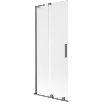 Mexen Velar L 2dielna posuvná vaňová zástena 85 x 150 cm, matná, strieborná - 896-085-003-31-95