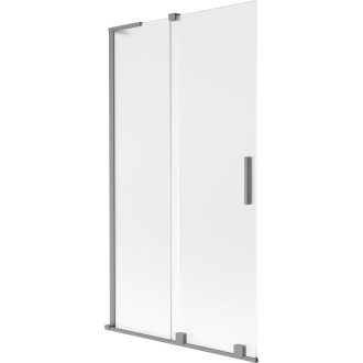 Mexen Velar L 2dielna posuvná vaňová zástena 100 x 150 cm, matná, strieborná - 896-100-003-31-95