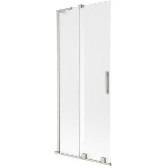 Mexen Velar L 2dielna posuvná vaňová zástena 80 x 150 cm, matná, kartáčovaný nikel - 896-080-003-31-97