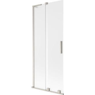 Mexen Velar L 2dielna posuvná vaňová zástena 85 x 150 cm, matná, kartáčovaný nikel - 896-085-003-31-97