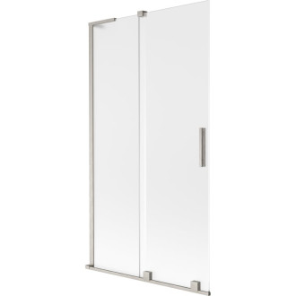 Mexen Velar L 2dielna posuvná vaňová zástena 100 x 150 cm, matná, kartáčovaný nikel - 896-100-003-31-97