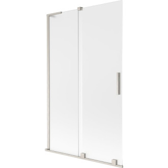 Mexen Velar L 2dielna posuvná vaňová zástena 110 x 150 cm, matná, kartáčovaný nikel - 896-110-003-31-97