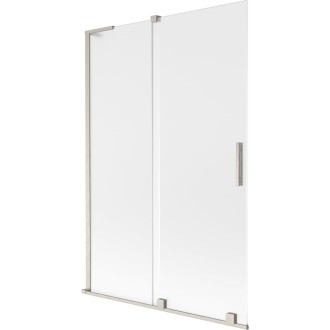 Mexen Velar L 2dielna posuvná vaňová zástena 120 x 150 cm, matná, kartáčovaný nikel - 896-120-003-31-97