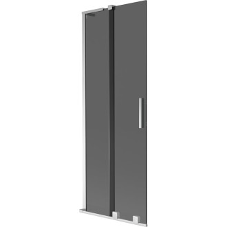 Mexen Velar L 2dielna posuvná vaňová zástena 75 x 150 cm, grafit, chróm - 896-075-003-41-01
