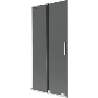 Mexen Velar L 2dielna posuvná vaňová zástena 95 x 150 cm, grafit, chróm - 896-095-003-41-01