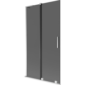 Mexen Velar L 2dielna posuvná vaňová zástena 100 x 150 cm, grafit, chróm - 896-100-003-41-01