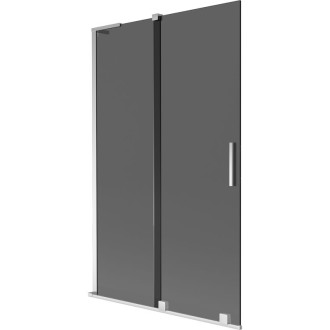 Mexen Velar L 2dielna posuvná vaňová zástena 110 x 150 cm, grafit, chróm - 896-110-003-41-01