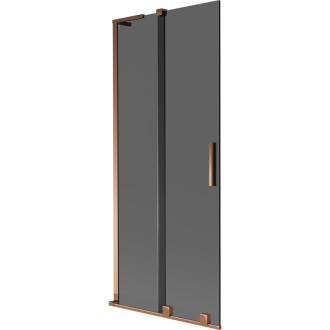 Mexen Velar L 2dielna posuvná vaňová zástena 80 x 150 cm, grafit, ružové zlato - 896-080-003-41-60