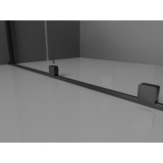 Mexen Velar L Posuvná sprchová zástěna 90 x 200 cm, 8 mm průhledná, černá - 871-090-003-03-70