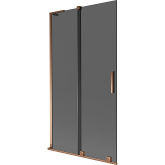 Mexen Velar L 2dielna posuvná vaňová zástena 100 x 150 cm, grafit, ružové zlato - 896-100-003-41-60