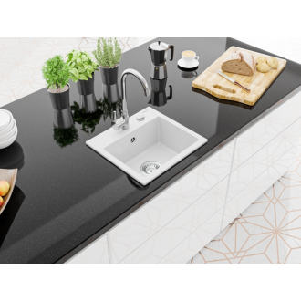 Mexen MILO Jednodrez 442x415x171, granit biela 6505441000-20