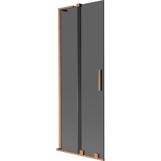 Mexen Velar L 2dielna posuvná vaňová zástena 70 x 150 cm, grafit, kartáčovaná meď - 896-070-003-41-65