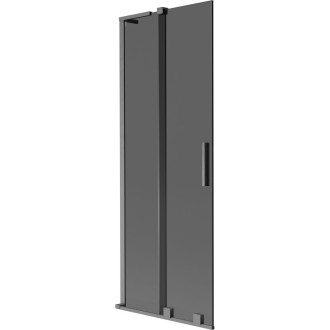 Mexen Velar L 2dielna posuvná vaňová zástena 70 x 150 cm, grafit, kartáčovaná pištoľovo sivá - 896-070-003-41-66