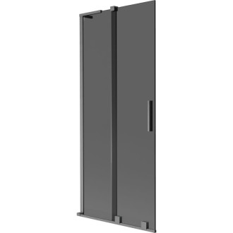 Mexen Velar L 2dielna posuvná vaňová zástena 85 x 150 cm, grafit, kartáčovaná pištoľovo sivá - 896-085-003-41-66