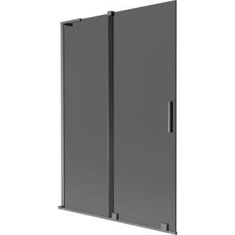 Mexen Velar L 2dielna posuvná vaňová zástena 120 x 150 cm, grafit, kartáčovaná pištoľovo sivá - 896-120-003-41-66