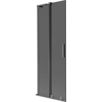 Mexen Velar L 2dielna posuvná vaňová zástena 70 x 150 cm, grafit, strieborná - 896-070-003-41-95