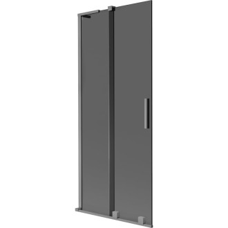 Mexen Velar L 2dielna posuvná vaňová zástena 85 x 150 cm, grafit, strieborná - 896-085-003-41-95