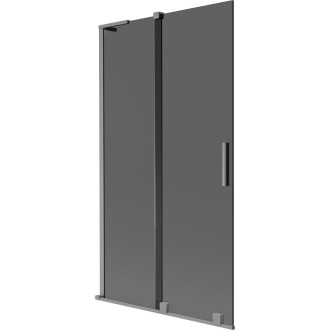 Mexen Velar L 2dielna posuvná vaňová zástena 100 x 150 cm, grafit, strieborná - 896-100-003-41-95