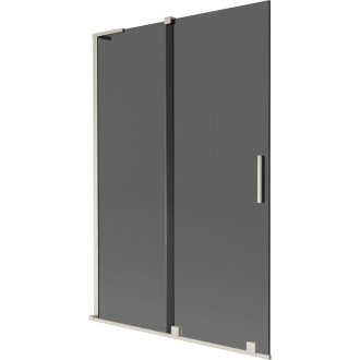 Mexen Velar L 2dielna posuvná vaňová zástena 120 x 150 cm, grafit, kartáčovaný nikel - 896-120-003-41-97
