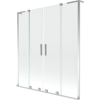 Mexen Velar L Duo 2dielna posuvná vaňová zástena 140 x 150 cm, priehľadná, chróm - 896-140-003-02-01