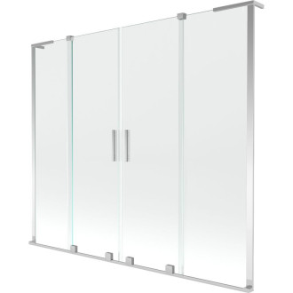 Mexen Velar L Duo 2dielna posuvná vaňová zástena 170 x 150 cm, priehľadná, chróm - 896-170-003-02-01