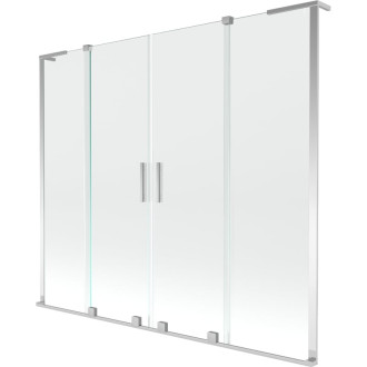 Mexen Velar L Duo 2dielna posuvná vaňová zástena 180 x 150 cm, priehľadná, chróm - 896-180-003-02-01
