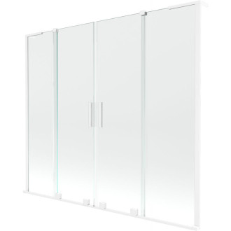Mexen Velar L Duo 2dielna posuvná vaňová zástena 170 x 150 cm, priehľadná, biela - 896-170-003-02-20