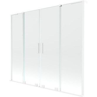 Mexen Velar L Duo 2dielna posuvná vaňová zástena 180 x 150 cm, priehľadná, biela - 896-180-003-02-20