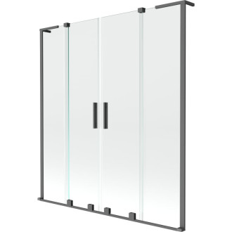 Mexen Velar L Duo 2dielna posuvná vaňová zástena 140 x 150 cm, priehľadná, strieborná - 896-140-003-02-95