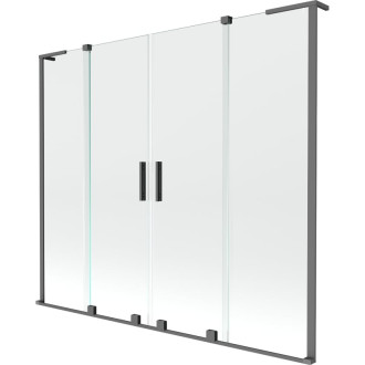 Mexen Velar L Duo 2dielna posuvná vaňová zástena 180 x 150 cm, priehľadná, strieborná - 896-180-003-02-95